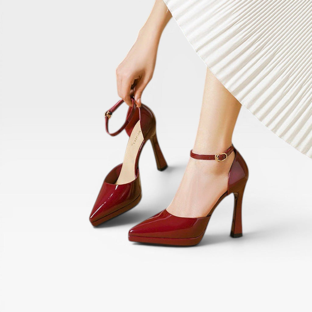 Women's Patent Leather Heels with Ankle Strap — view 4