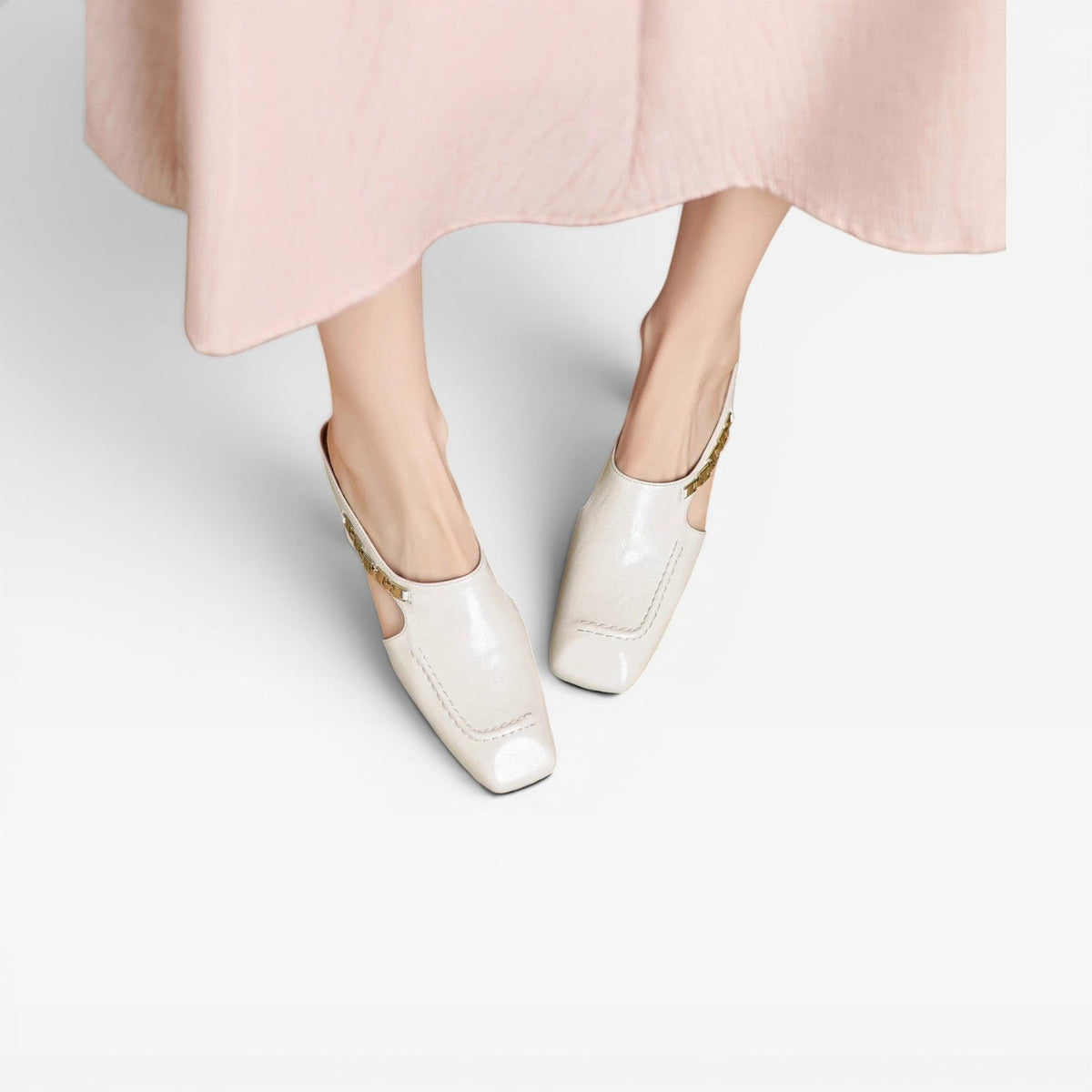 Women's Square Toe Leather Mules — view 4