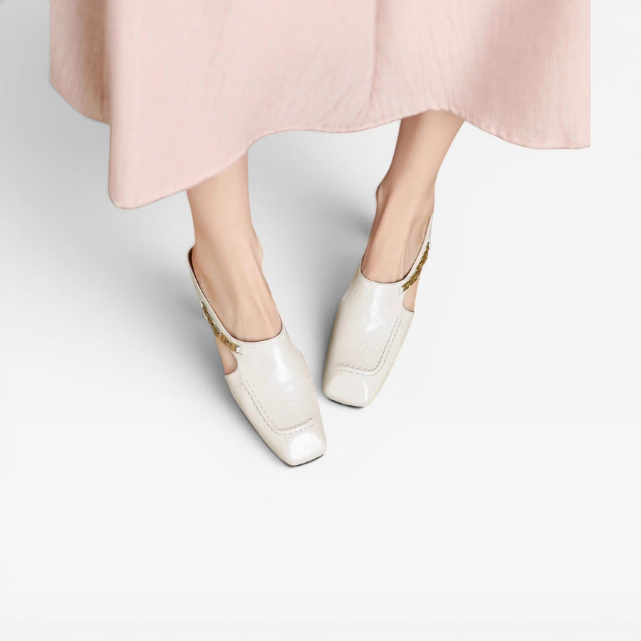 Women's Square Toe Leather Mules — view 4