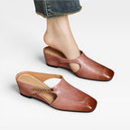 Women's Square Toe Leather Mules — view 14