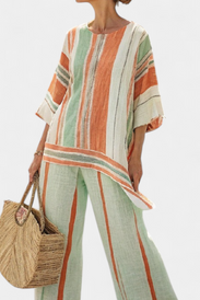 Bellmere | Elegant Asymmetrical Top & Wide-Leg Pants