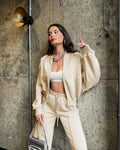 Damski oversize'owy dres z miękkim polarem | Appledore