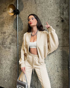 Damski oversize'owy dres z miękkim polarem | Appledore