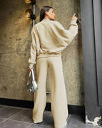 Damski oversize'owy dres z miękkim polarem | Appledore
