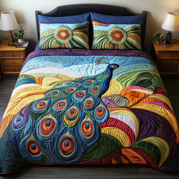 Peacock Vibes 3-Piece Bedding Set