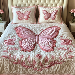 Pink Flutter 3-Piece Bedding Set