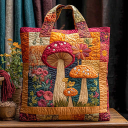 Pink Meadow Mushrooms Tote Bag