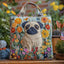 Pug in Bloom Tote Bag