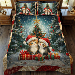 Purrfect Christmas Cats 3-Piece Bedding Set