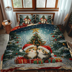 Purrfect Christmas Cats 3-Piece Bedding Set
