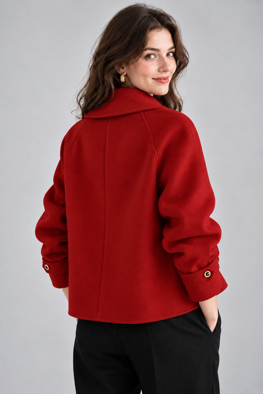 Blazer en tweed pour femme avec boutons effet perle | Hartland