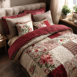 Rosy Cottage Romance 3-Piece Bedding Set