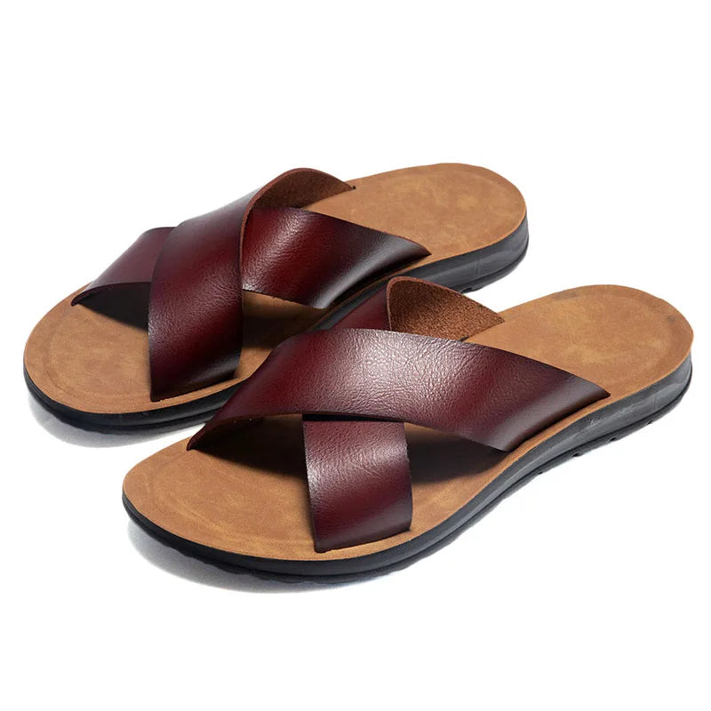 Men's Relaxed-Fit Leather Sandals – Hyeres