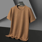 Men's waffle-knit relaxed fit crew neck T-shirt