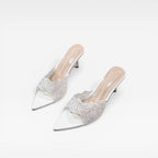Women's Lace Pointed Toe Stiletto Mules — view 7