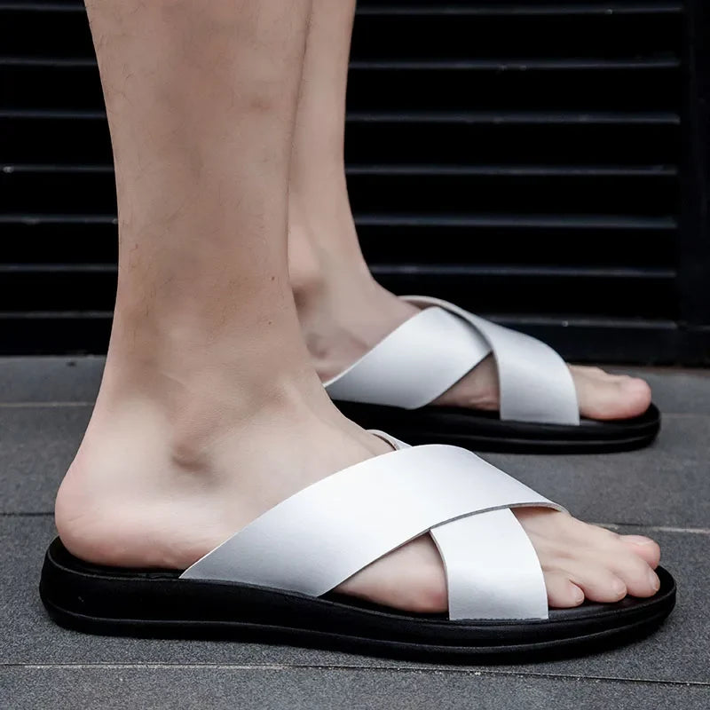Men's Relaxed-Fit Leather Sandals – Hyeres