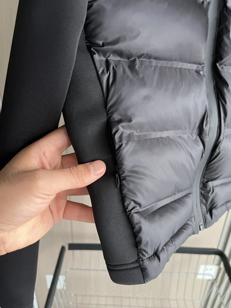 Women's lightweight hooded zip-up puffer jacket