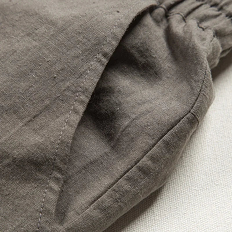 Men's Linen Straight-Leg Trousers | Yves