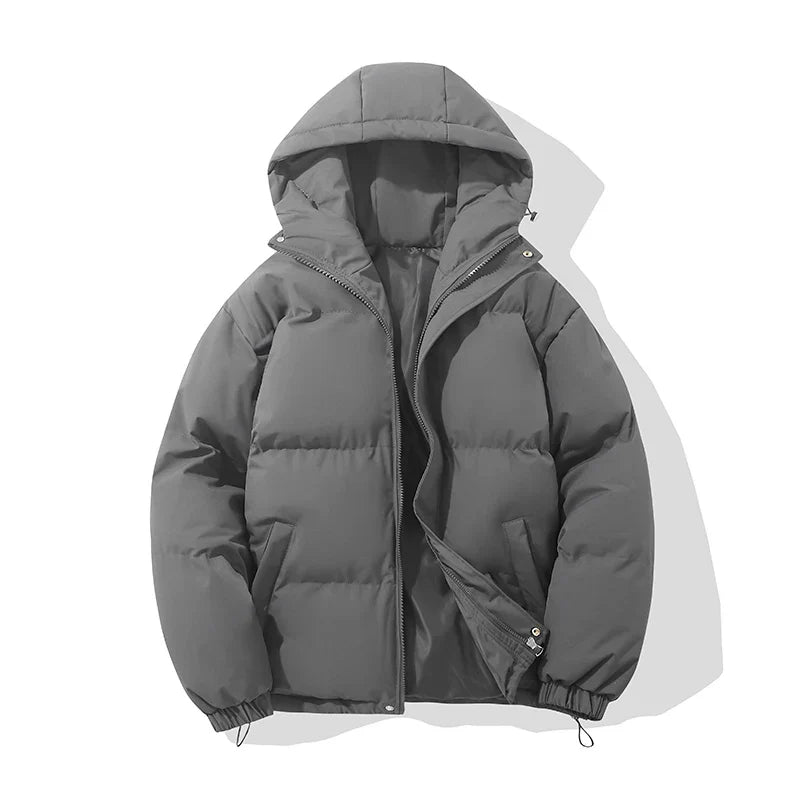 Unisex hooded cotton-blend puffer jacket