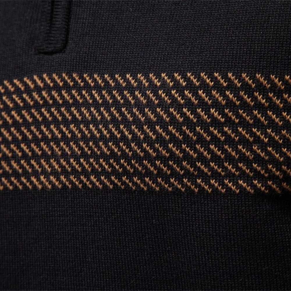 Men's Striped Quarter-Zip Jumper | Durham