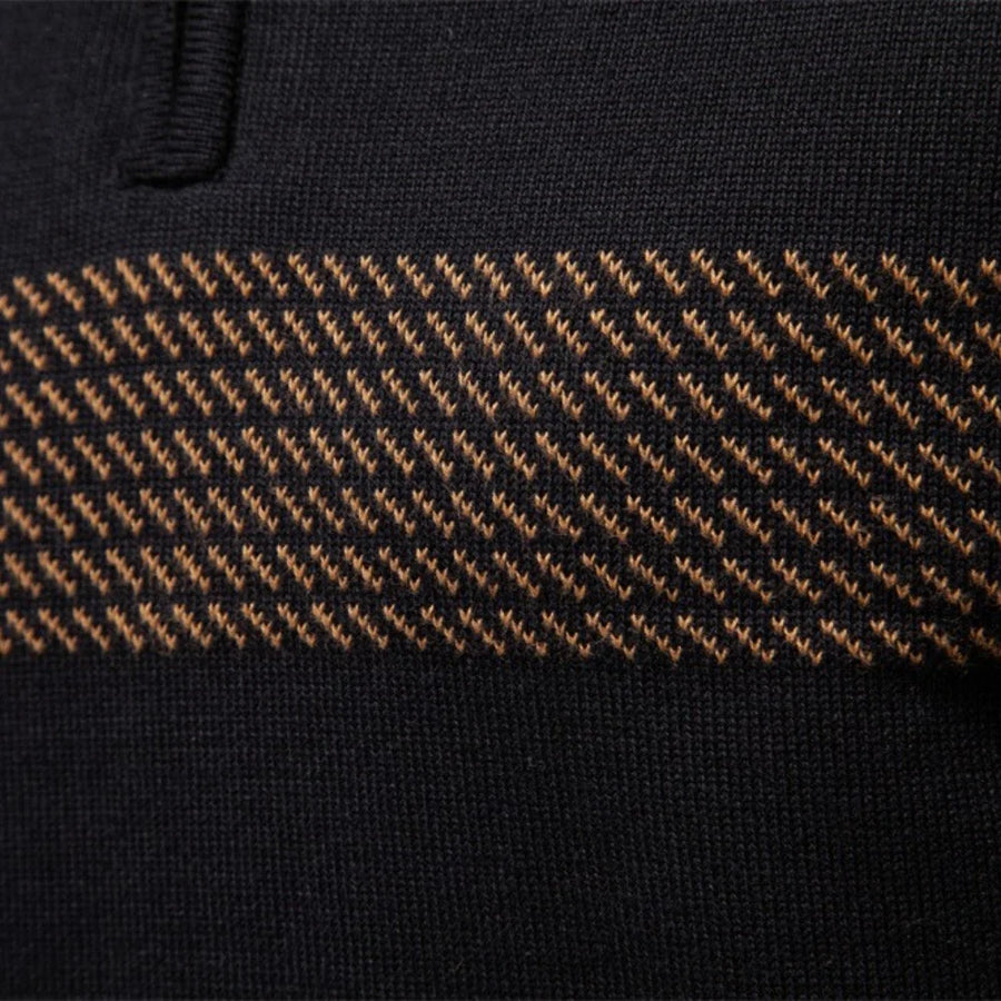 Men's Striped Quarter-Zip Jumper | Durham