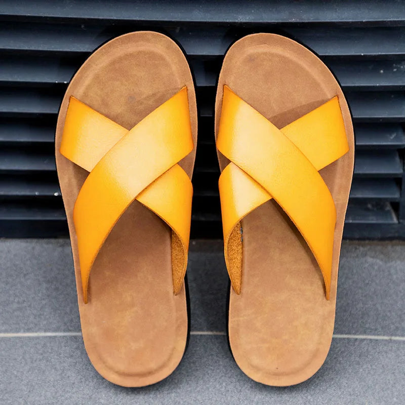 Men's Relaxed-Fit Leather Sandals – Hyeres