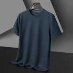 Men's waffle-knit relaxed fit crew neck T-shirt