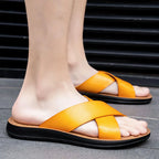Men's Relaxed-Fit Leather Sandals – Hyeres