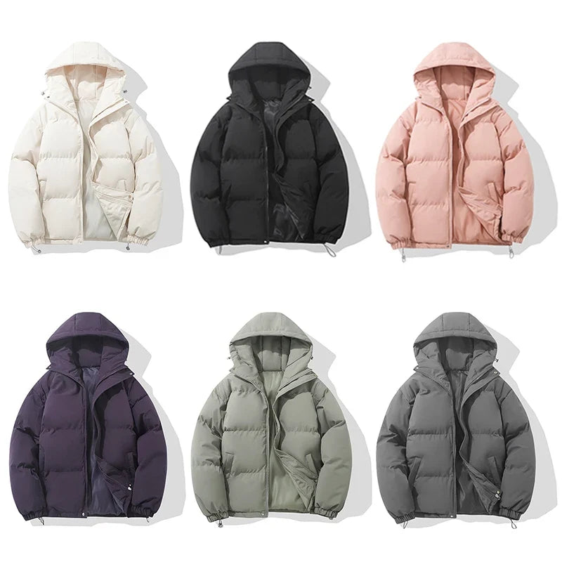 Unisex hooded cotton-blend puffer jacket