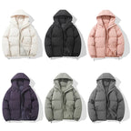 Unisex hooded cotton-blend puffer jacket