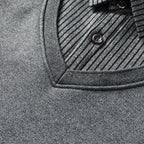 Men's fleece-lined mock-layer polo jumper