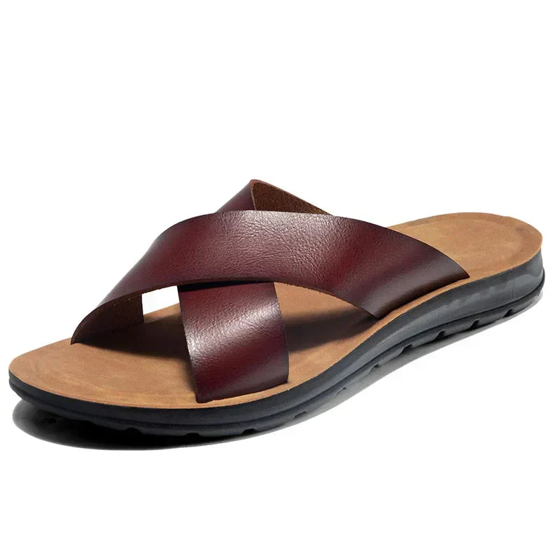 Men's Relaxed-Fit Leather Sandals – Hyeres