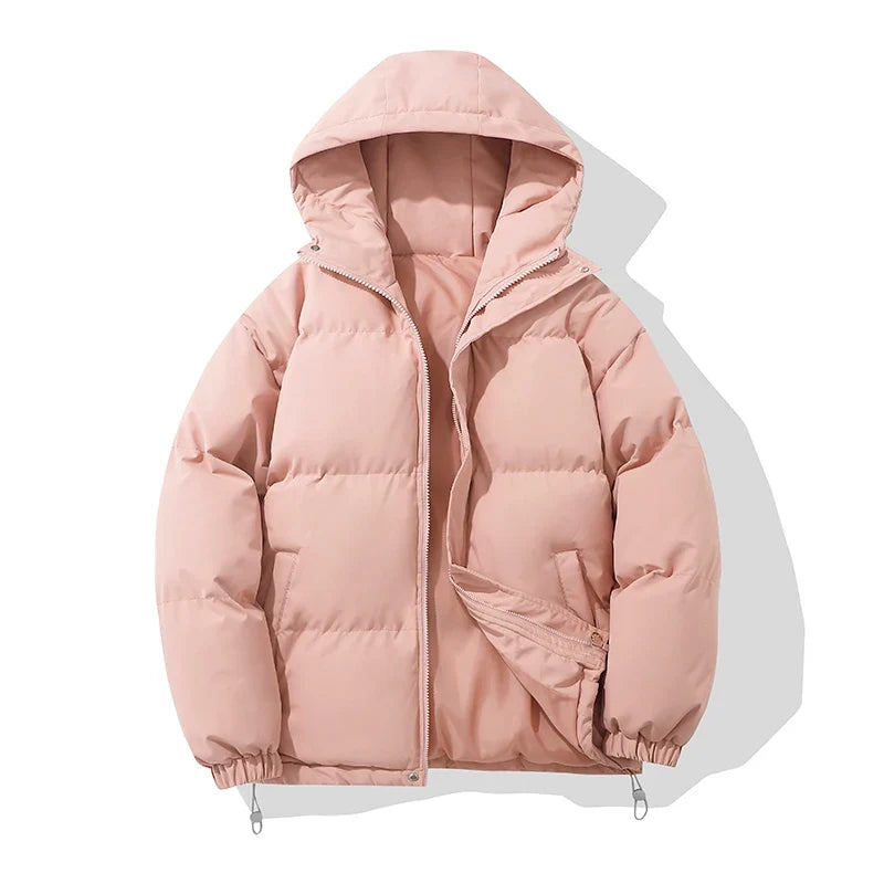 Unisex hooded cotton-blend puffer jacket