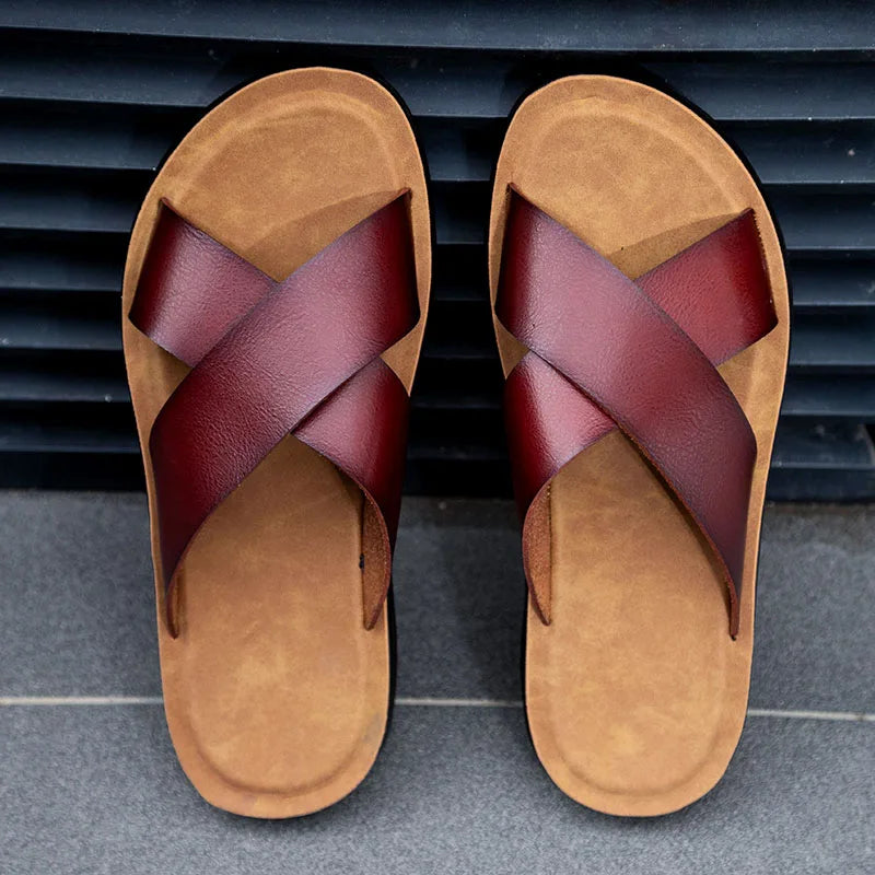 Men's Relaxed-Fit Leather Sandals – Hyeres