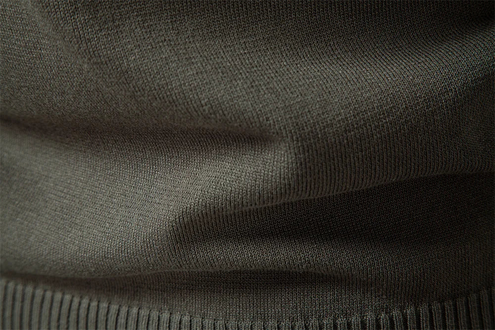 Men's Ribbed Knit Zip-Up Polo Jumper | Eldridge
