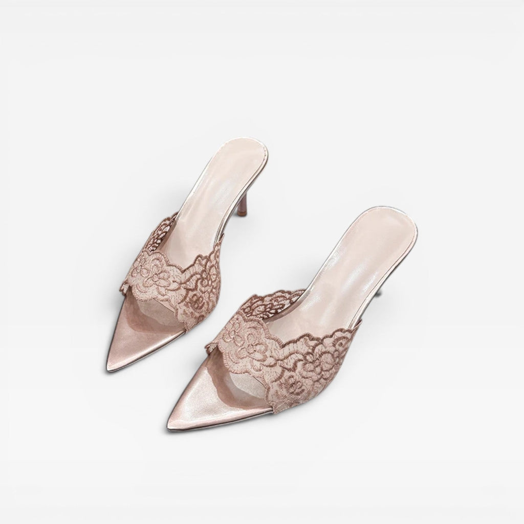 Women's Lace Pointed Toe Stiletto Mules — view 4