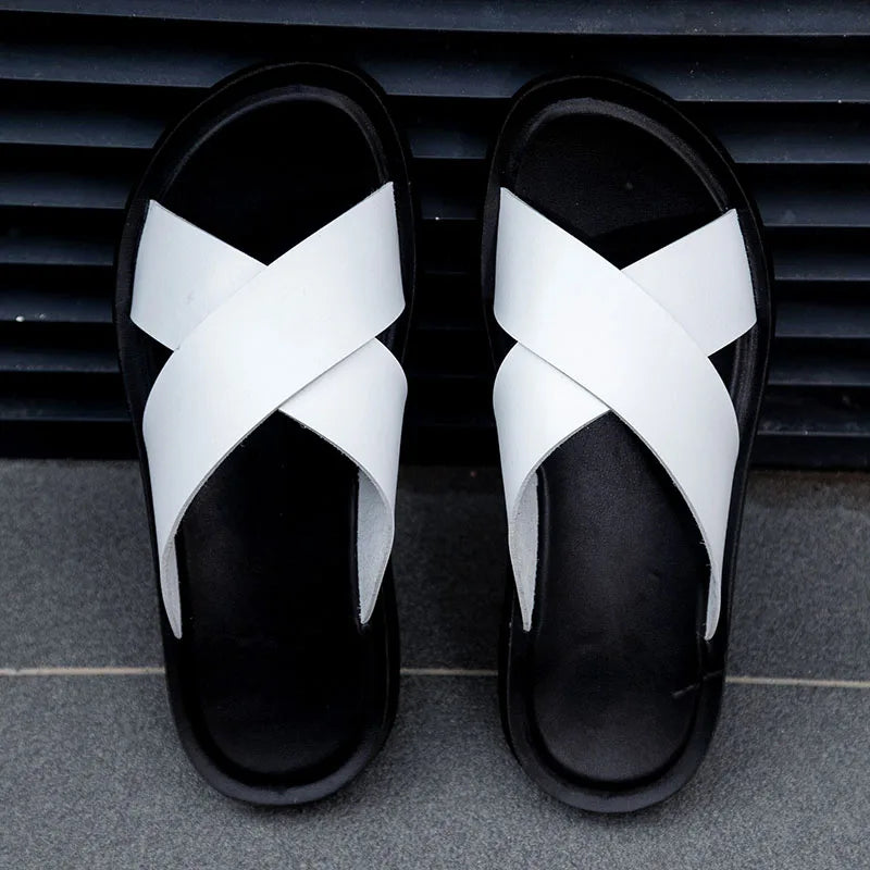 Men's Relaxed-Fit Leather Sandals – Hyeres