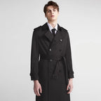 Men's double-breasted belted trench coat