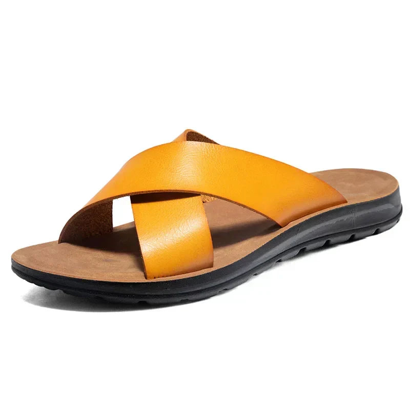 Men's Relaxed-Fit Leather Sandals – Hyeres