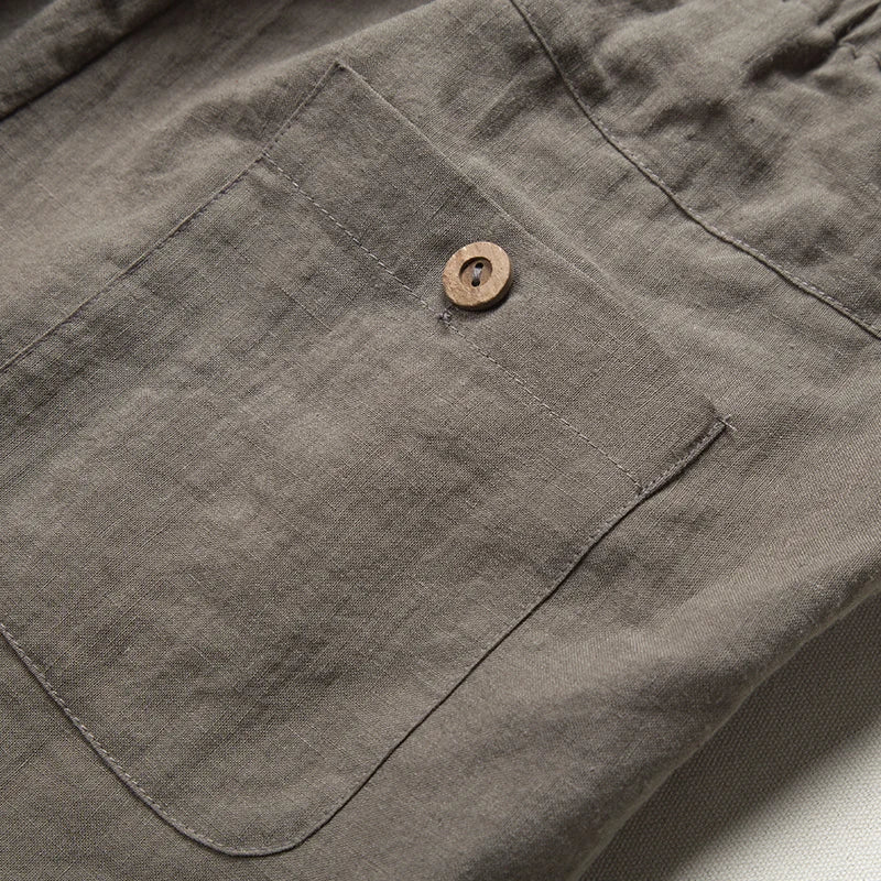 Men's Linen Straight-Leg Trousers | Yves