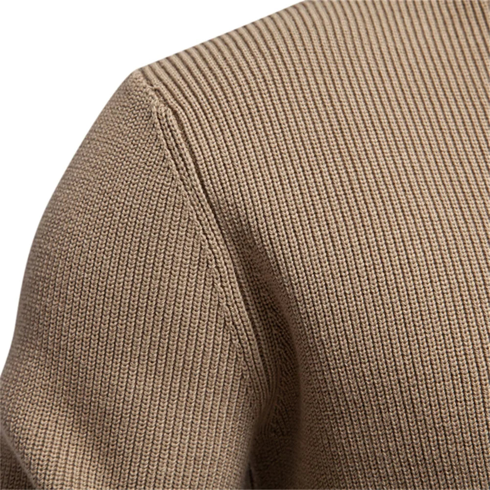 Men's Button Mock Neck Jumper | Livio