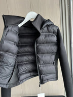 Women's lightweight hooded zip-up puffer jacket