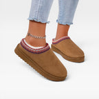Women's Embroidered Fleece-Lined Platform Mules — view 3
