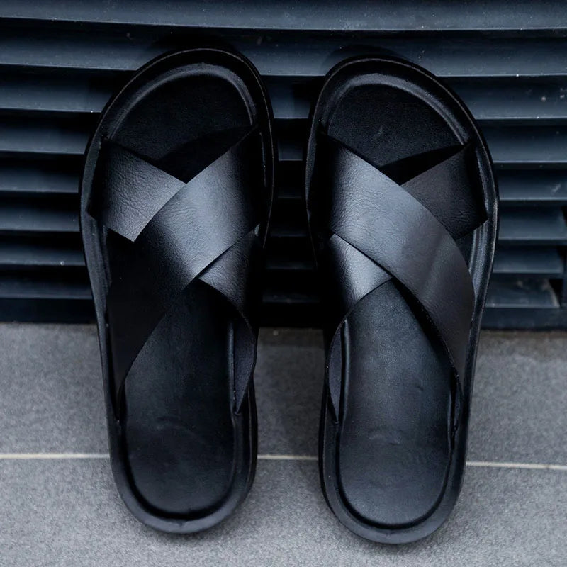 Men's Relaxed-Fit Leather Sandals – Hyeres