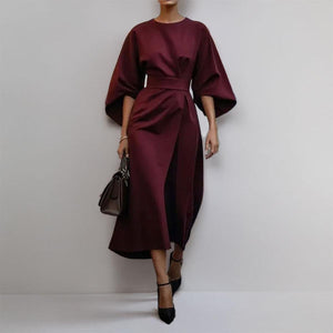 Sandra | SATIN FEEL BATWING SLEEVE MAXI DRESS