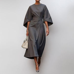 Sandra | SATIN FEEL BATWING SLEEVE MAXI DRESS