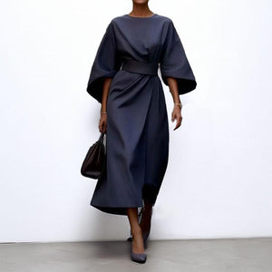 Sandra | SATIN FEEL BATWING SLEEVE MAXI DRESS