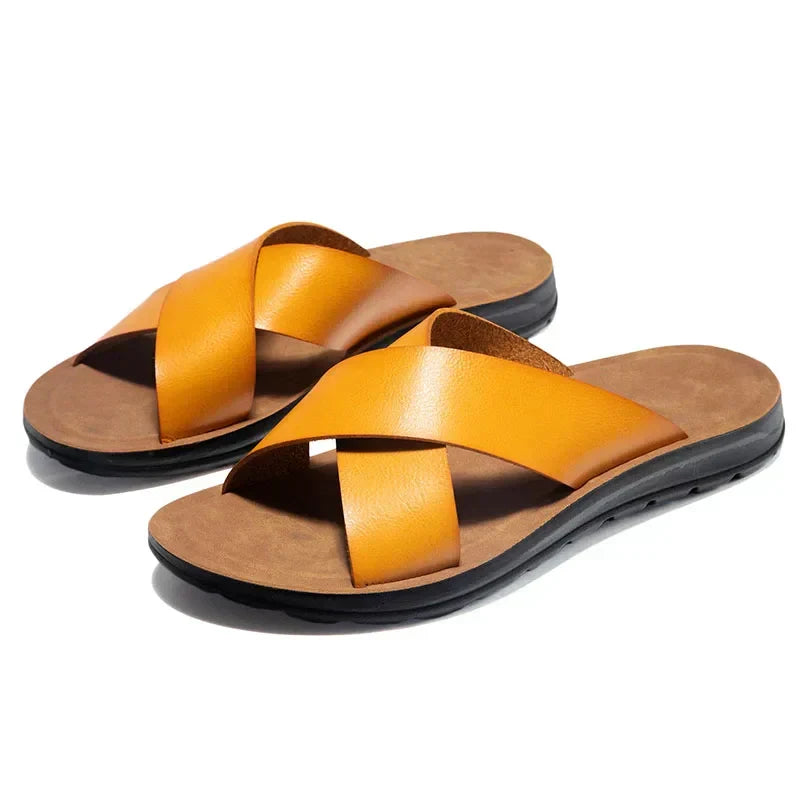 Men's Relaxed-Fit Leather Sandals – Hyeres