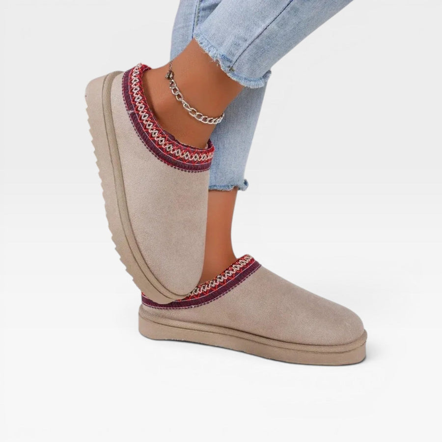 Women's Embroidered Fleece-Lined Platform Mules — view 5