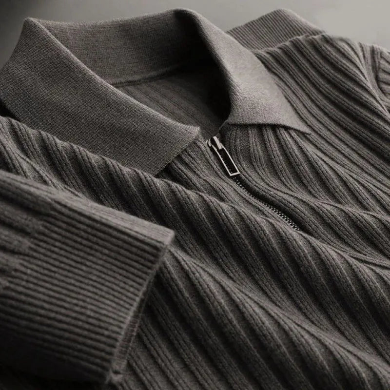 Men's Ribbed Quarter-Zip Jumper | Eamon